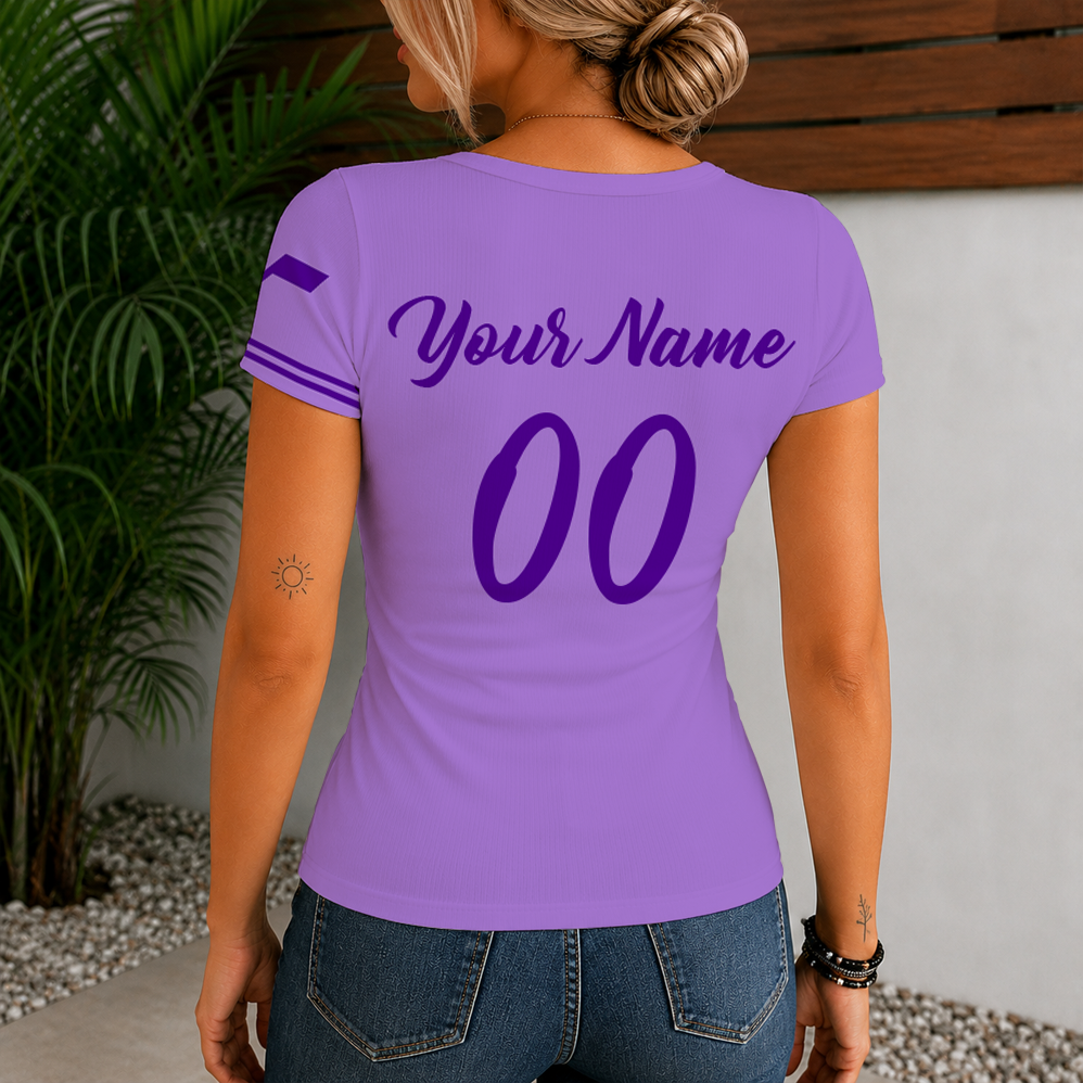 Limited Edition – Customized NBA Utah Jazz Women’s Short Sleeve Henley T-Shirt - Image 2