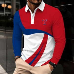 Limited Edition – Customized MLB Texas Rangers Men’s Long Sleeve Polo Shirt