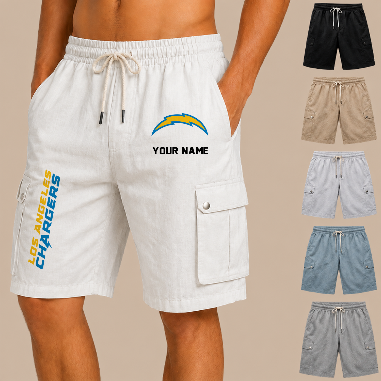 Limited Edition – Customized NFL Los Angeles Chargers Men’s Drawstring Cargo Shorts