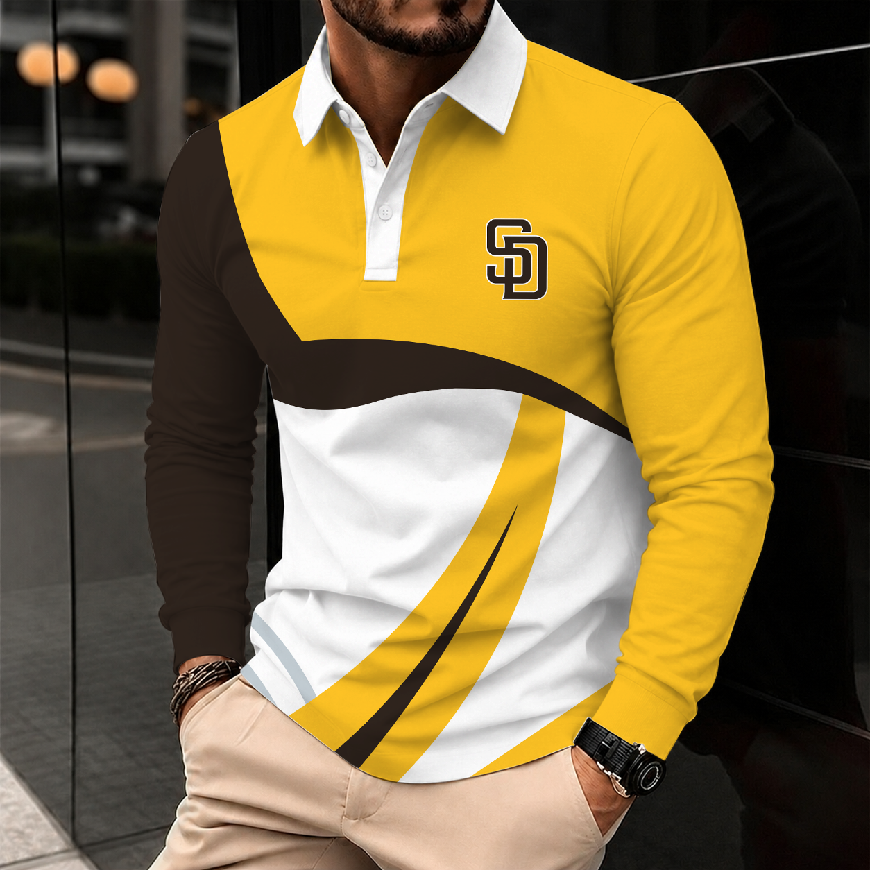 Limited Edition – Customized MLB San Diego Padres Men’s Long Sleeve Polo Shirt