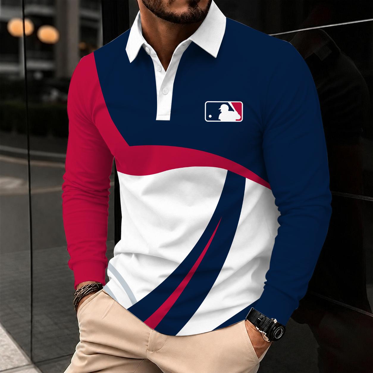 Limited Edition – Customized MLB Major League Baseball Men’s Long Sleeve Polo Shirt