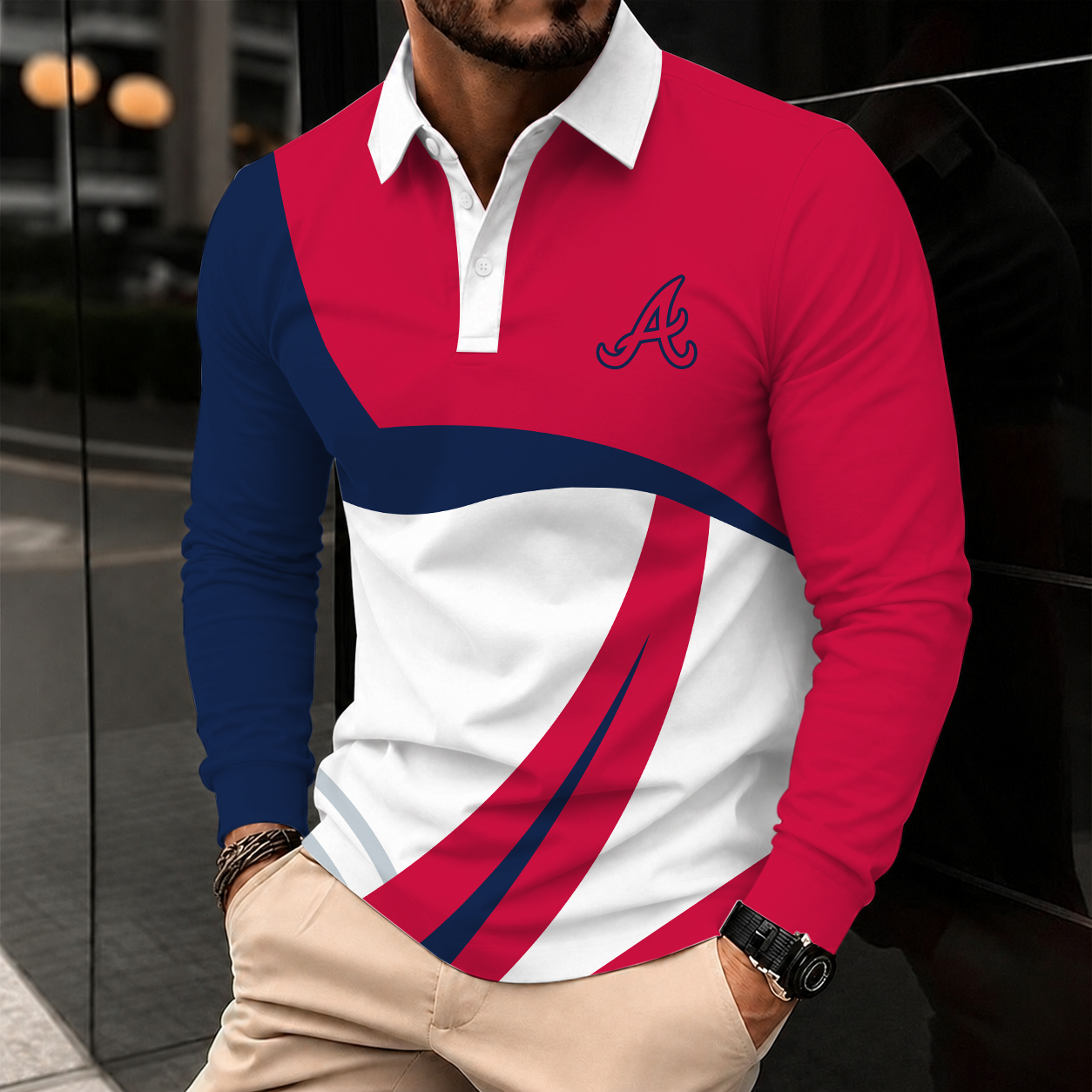 Limited Edition – Customized MLB Atlanta Braves Men’s Long Sleeve Polo Shirt