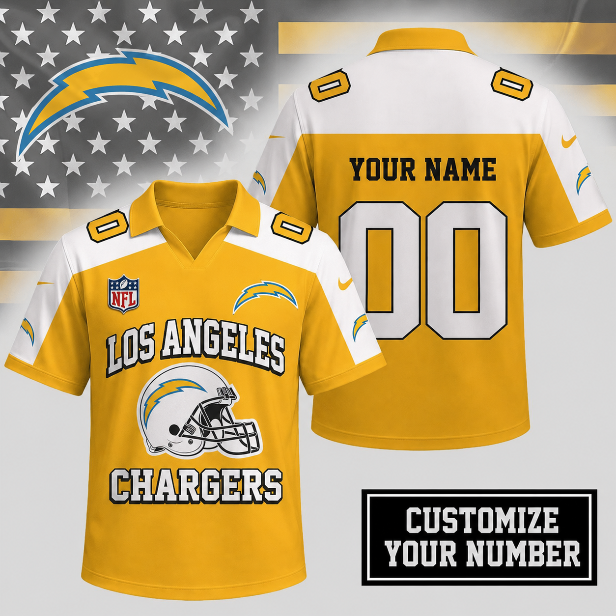 Limited Edition – Customized NFL Los Angeles Chargers Polo Shirt