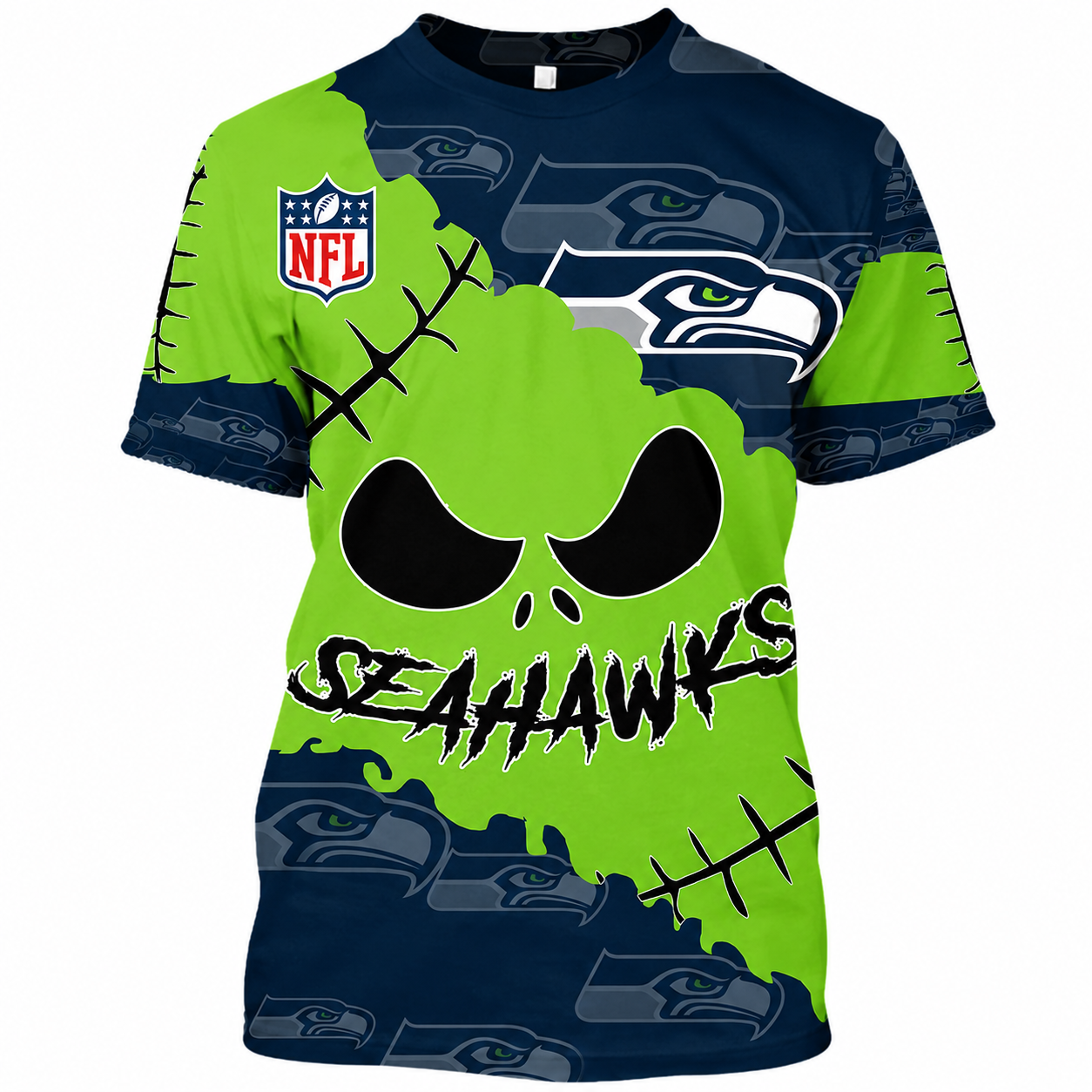 Limited Edition – Customized NFL Seattle Seahawks Halloween Skull Apparel For Fans