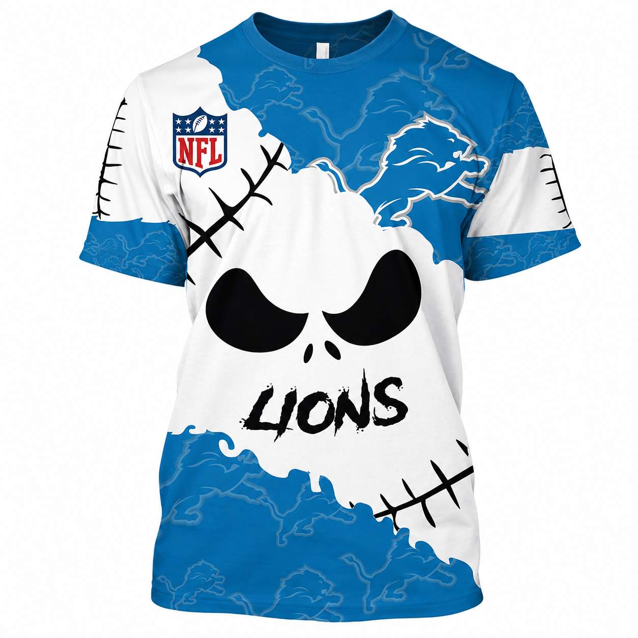 Limited Edition – Customized NFL Detroit Lions Halloween Skull Apparel For Fans