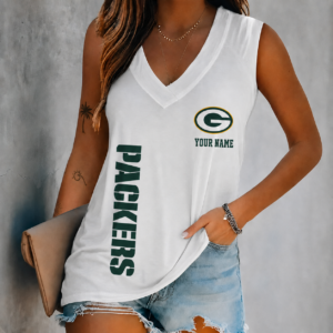 Limited Edition – Customized NFL Green Bay Packers Women’s V-Neck Tank Top