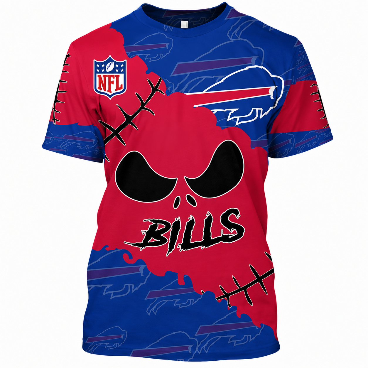 Limited Edition – Customized NFL Buffalo Bills Halloween Skull Apparel For Fans