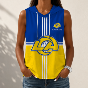Limited Edition – Customized NFL Los Angeles Rams Women’s Sleeveless Hooded Pocket Tank Top
