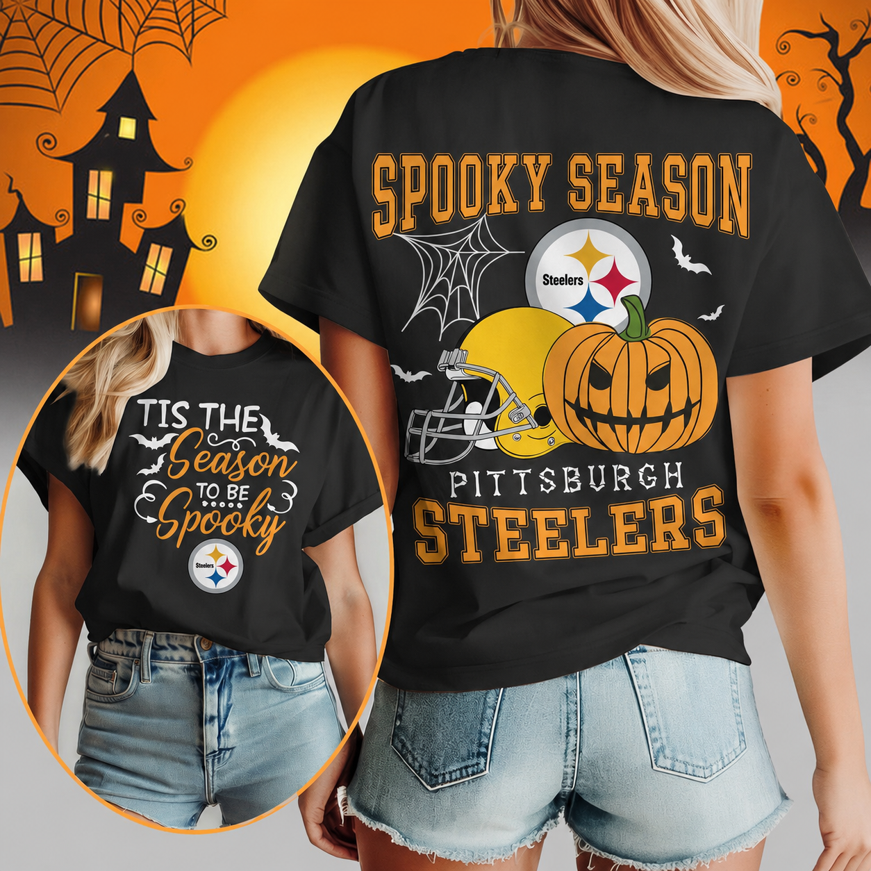 Limited Edition – Customized NFL Pittsburgh Steelers Halloween T-Shirt