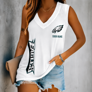 Limited Edition – Customized NFL Philadelphia Eagles Women’s V-Neck Tank Top