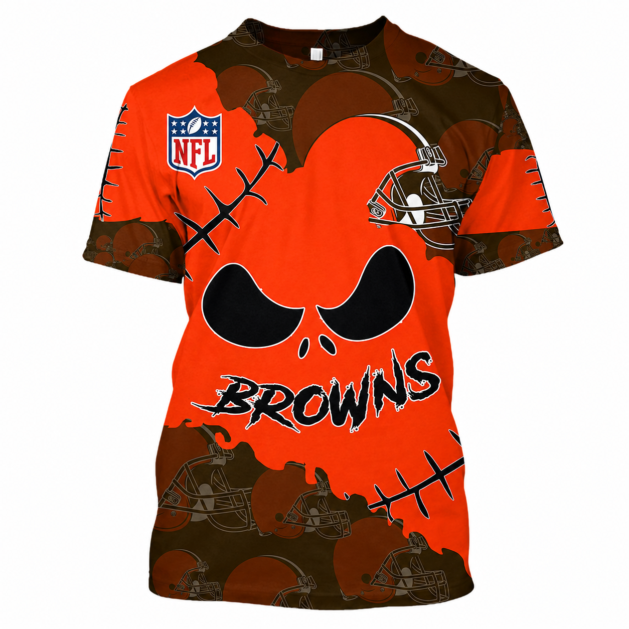 Limited Edition – Customized NFL Cleveland Browns Halloween Skull Apparel For Fans