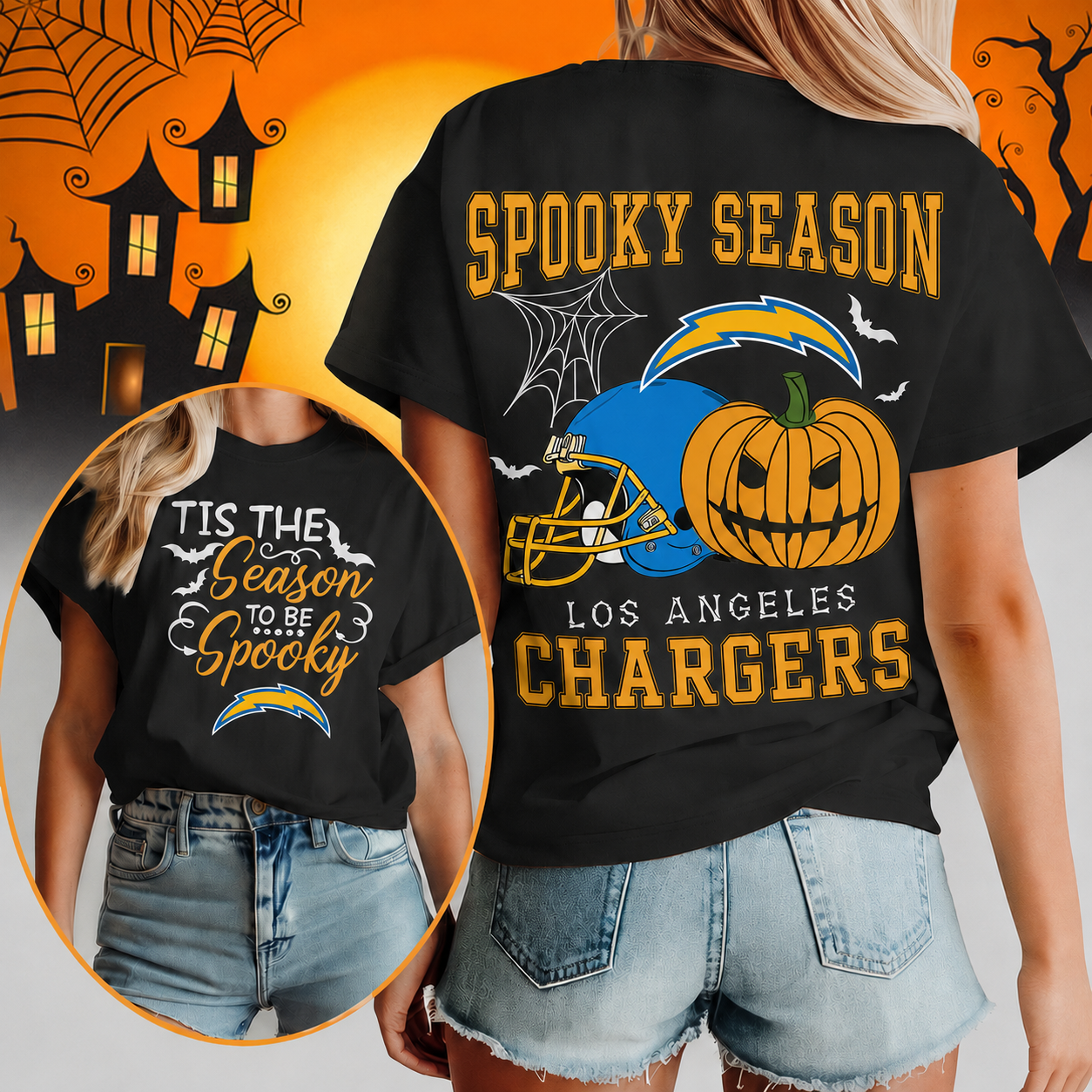 Limited Edition – Customized NFL Los Angeles Chargers Halloween T-Shirt