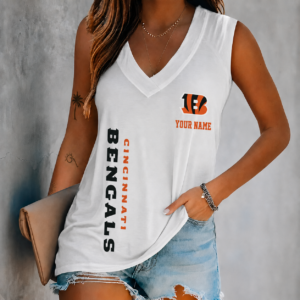 Limited Edition – Customized NFL Cincinnati Bengals Women’s V-Neck Tank Top