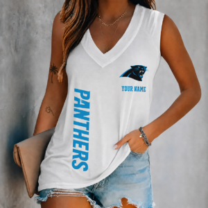 Limited Edition – Customized NFL Carolina Panthers Women’s V-Neck Tank Top