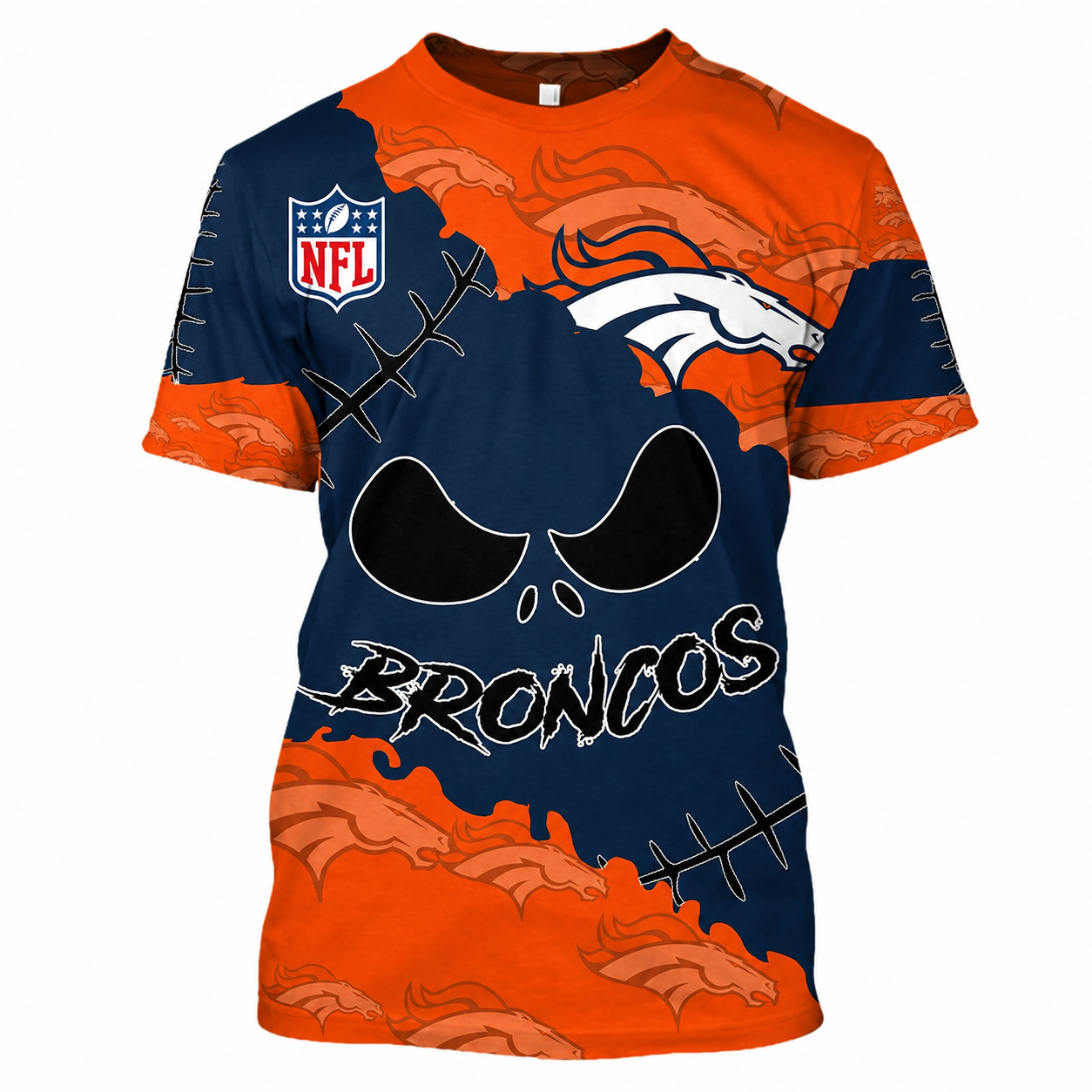 Limited Edition – Customized NFL Denver Broncos Halloween Skull Apparel For Fans
