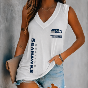Limited Edition – Customized NFL Seattle Seahawks Women’s V-Neck Tank Top