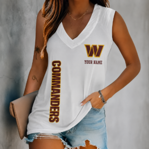 Limited Edition – Customized NFL Washington Commanders Women’s V-Neck Tank Top