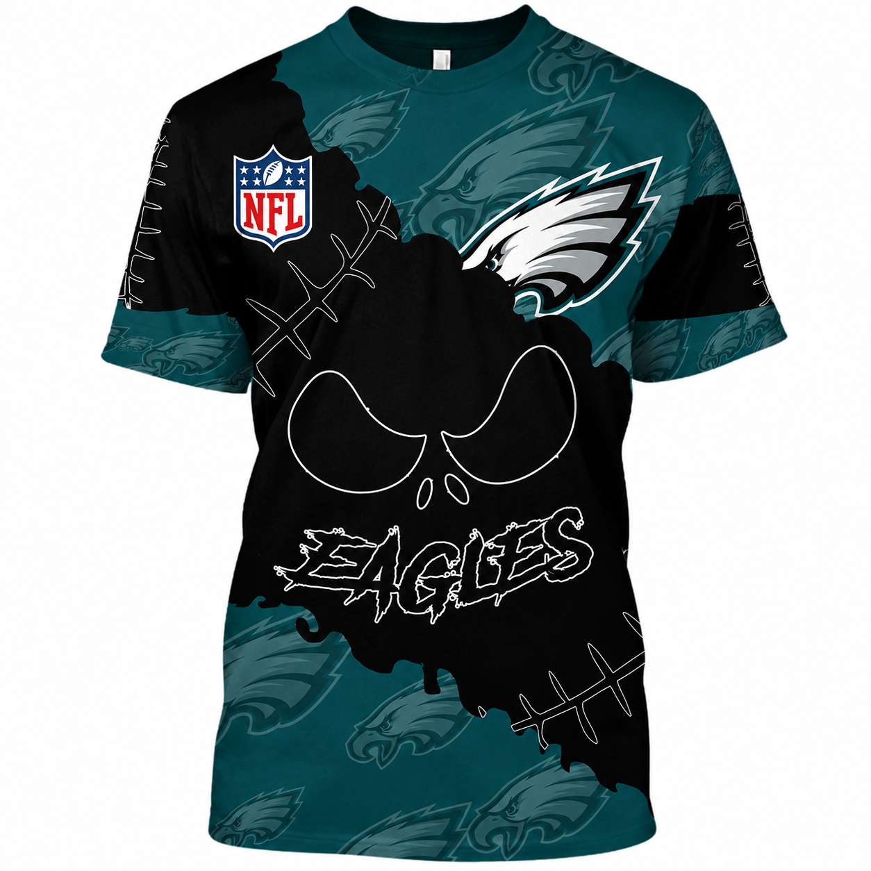 Limited Edition – Customized NFL Philadelphia Eagles Halloween Skull Apparel For Fans