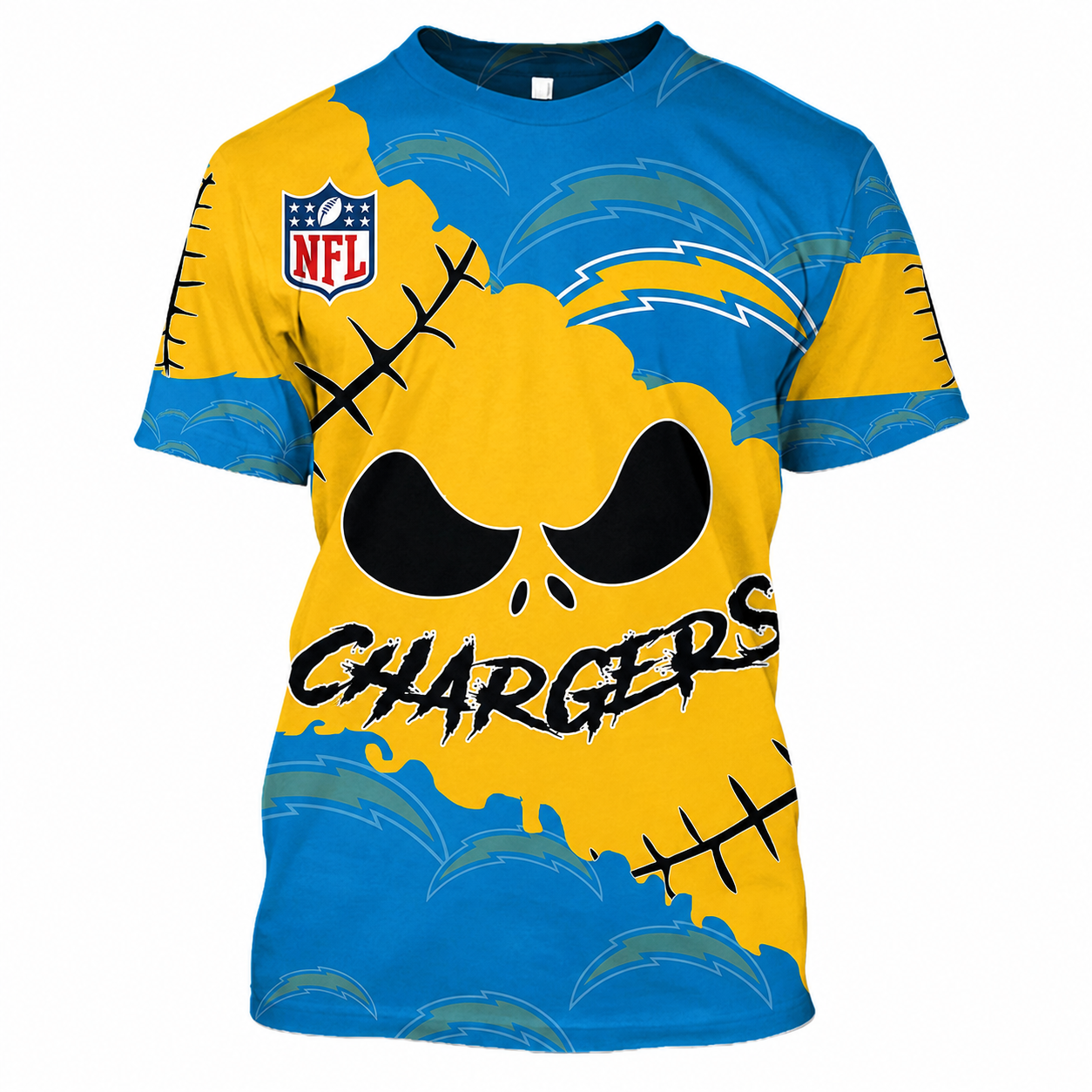 Limited Edition – Customized NFL Los Angeles Chargers Halloween Skull Apparel For Fans