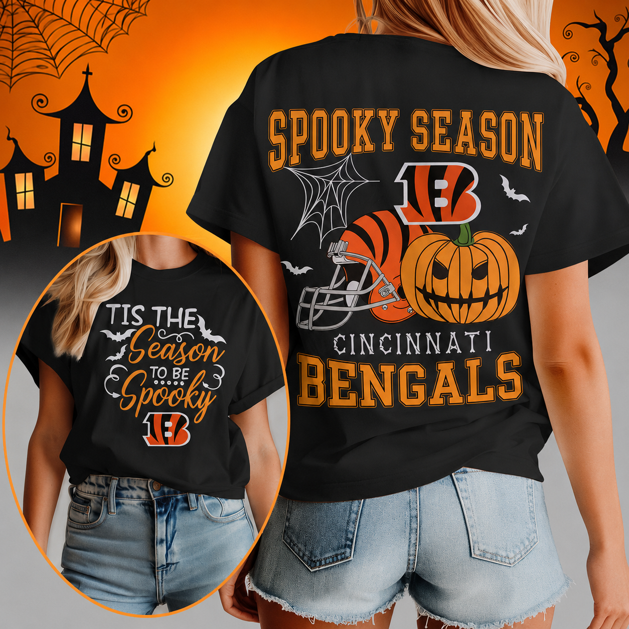 Limited Edition – Customized NFL Cincinnati Bengals Halloween T-Shirt