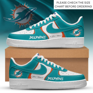 Limited Edition – Customized NFL Miami Dolphins Air Force 1 Shoes