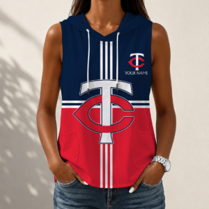 Limited Edition – Customized MLB Minnesota Twins Women’s Sleeveless Hooded Pocket Tank Top