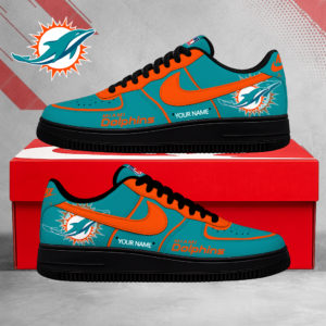 Limited Edition – Customized NFL Miami Dolphins Air Force 1 Shoes