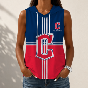 Limited Edition – Customized MLB Cleveland Guardians Women’s Sleeveless Hooded Pocket Tank Top