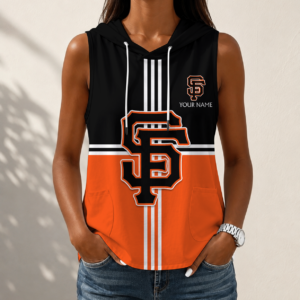 Limited Edition – Customized MLB San Francisco Giants Women’s Sleeveless Hooded Pocket Tank Top