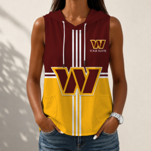 Limited Edition – Customized NFL Washington Commanders Women’s Sleeveless Hooded Pocket Tank Top