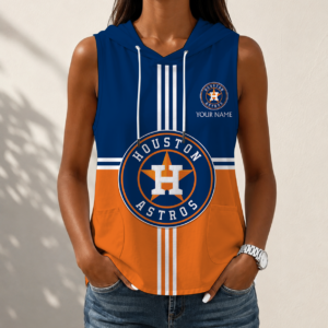 Limited Edition – Customized MLB Houston Astros Women’s Sleeveless Hooded Pocket Tank Top