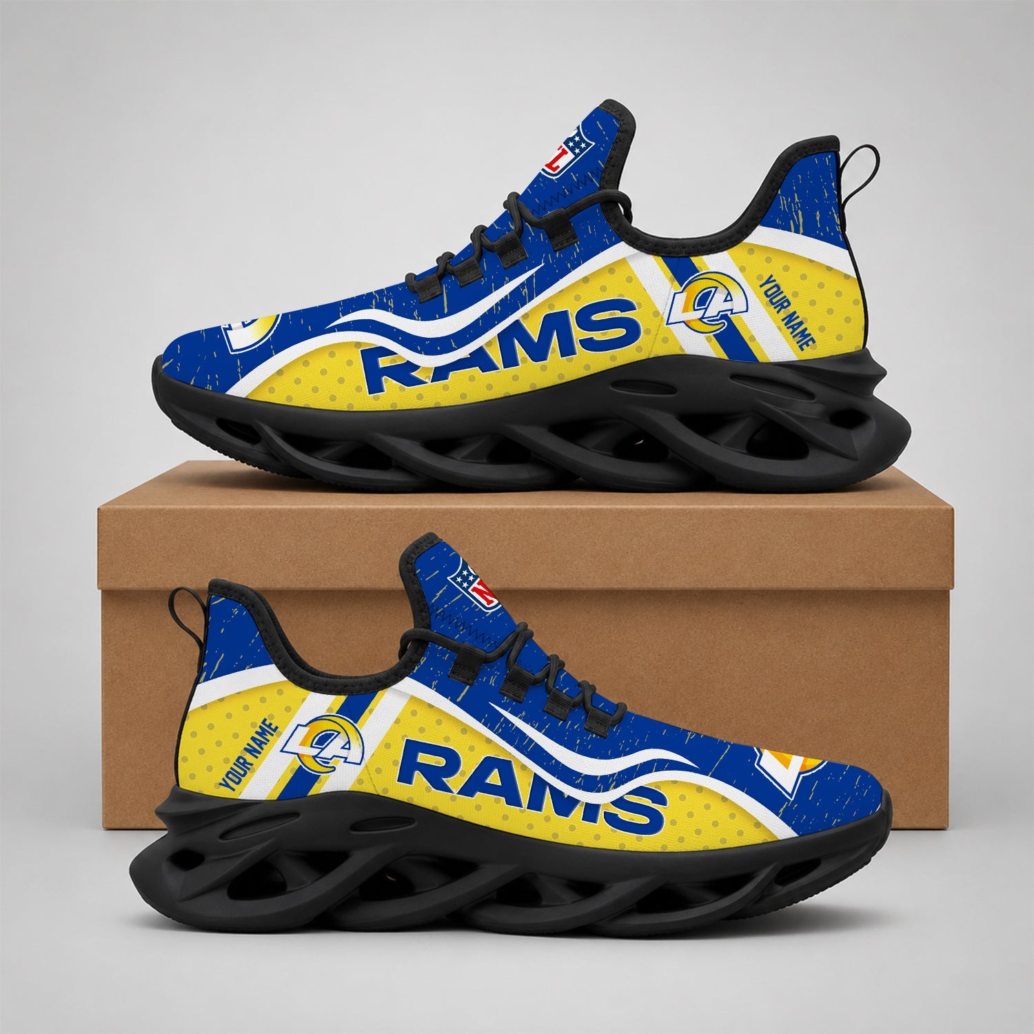 Limited Edition – Customized NFL Los Angeles Rams Max Soul Shoes - Image 2