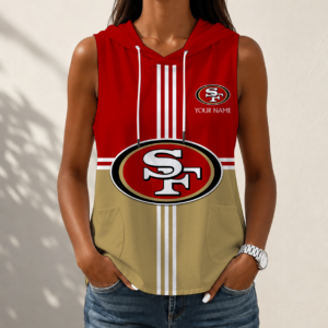 Limited Edition – Customized NFL San Francisco 49Ers Women’s Sleeveless Hooded Pocket Tank Top
