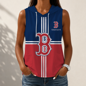Limited Edition – Customized MLB Boston Red Sox Women’s Sleeveless Hooded Pocket Tank Top