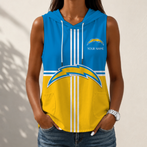 Limited Edition – Customized NFL Los Angeles Chargers Women’s Sleeveless Hooded Pocket Tank Top