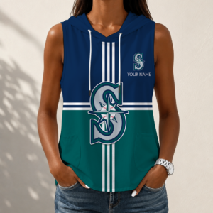 Limited Edition – Customized MLB Seattle Mariners Women’s Sleeveless Hooded Pocket Tank Top
