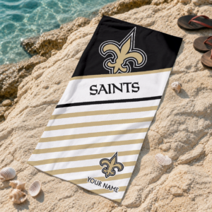 Limited Edition – Customized NFL New Orleans Saints Beach Towel