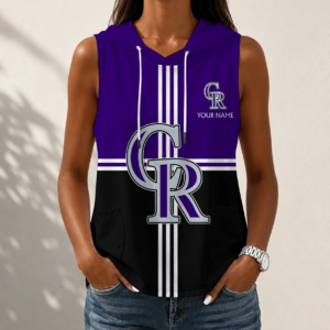 Limited Edition – Customized MLB Colorado Rockies Women’s Sleeveless Hooded Pocket Tank Top