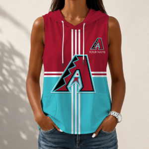 Limited Edition – Customized MLB Arizona Diamondbacks Women’s Sleeveless Hooded Pocket Tank Top