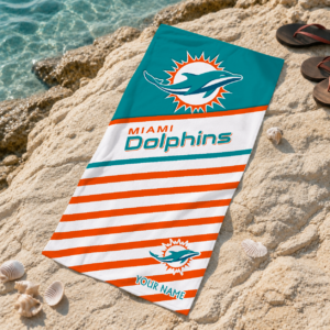 Limited Edition – Customized NFL Miami Dolphins Beach Towel