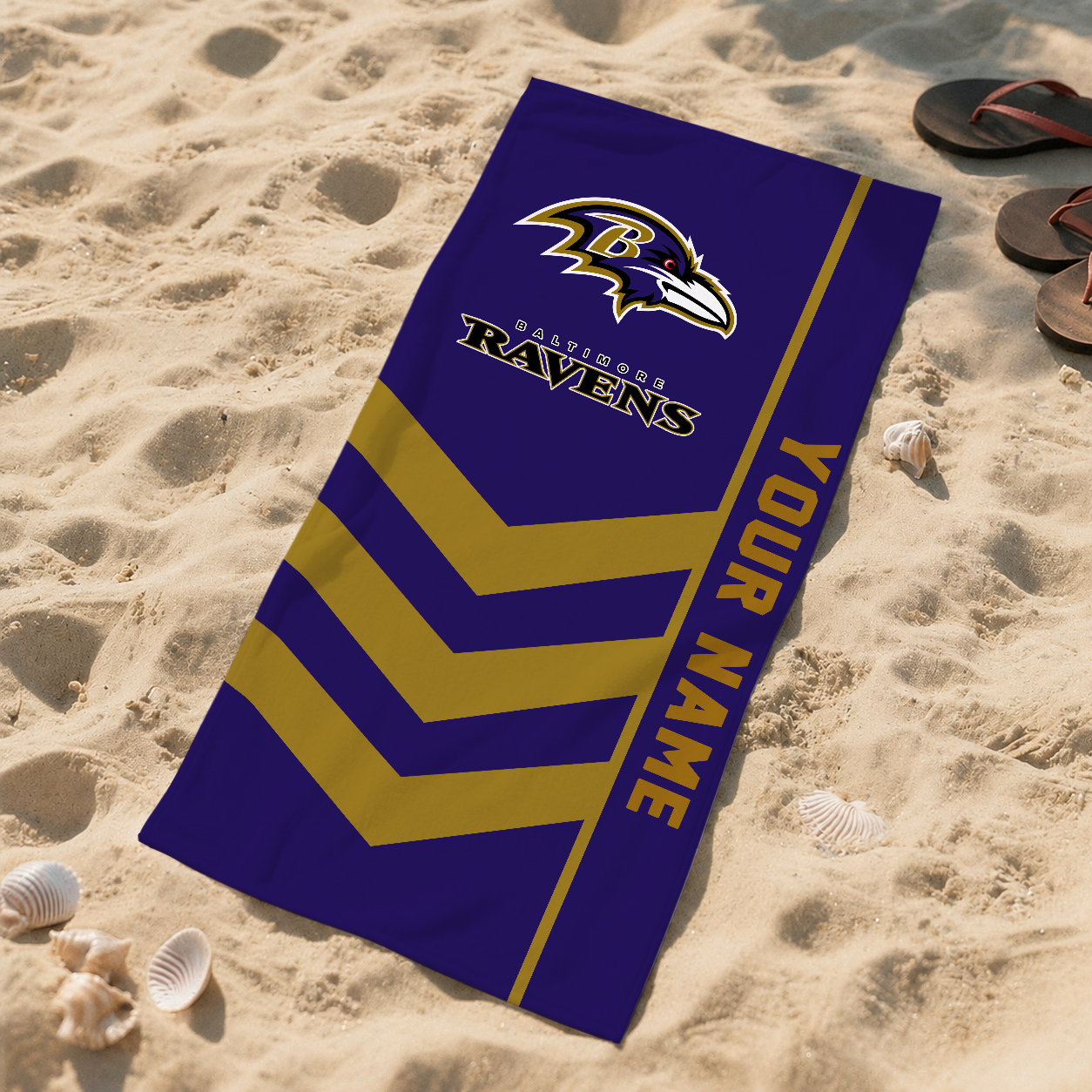 Limited Edition – Customized NFL Baltimore Ravens Beach Towel