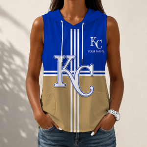 Limited Edition – Customized MLB Kansas City Royals Women’s Sleeveless Hooded Pocket Tank Top
