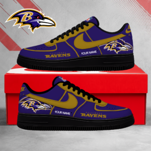 Limited Edition – Customized NFL Baltimore Ravens Air Force 1 Shoes