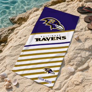 Limited Edition – Customized NFL Baltimore Ravens Beach Towel