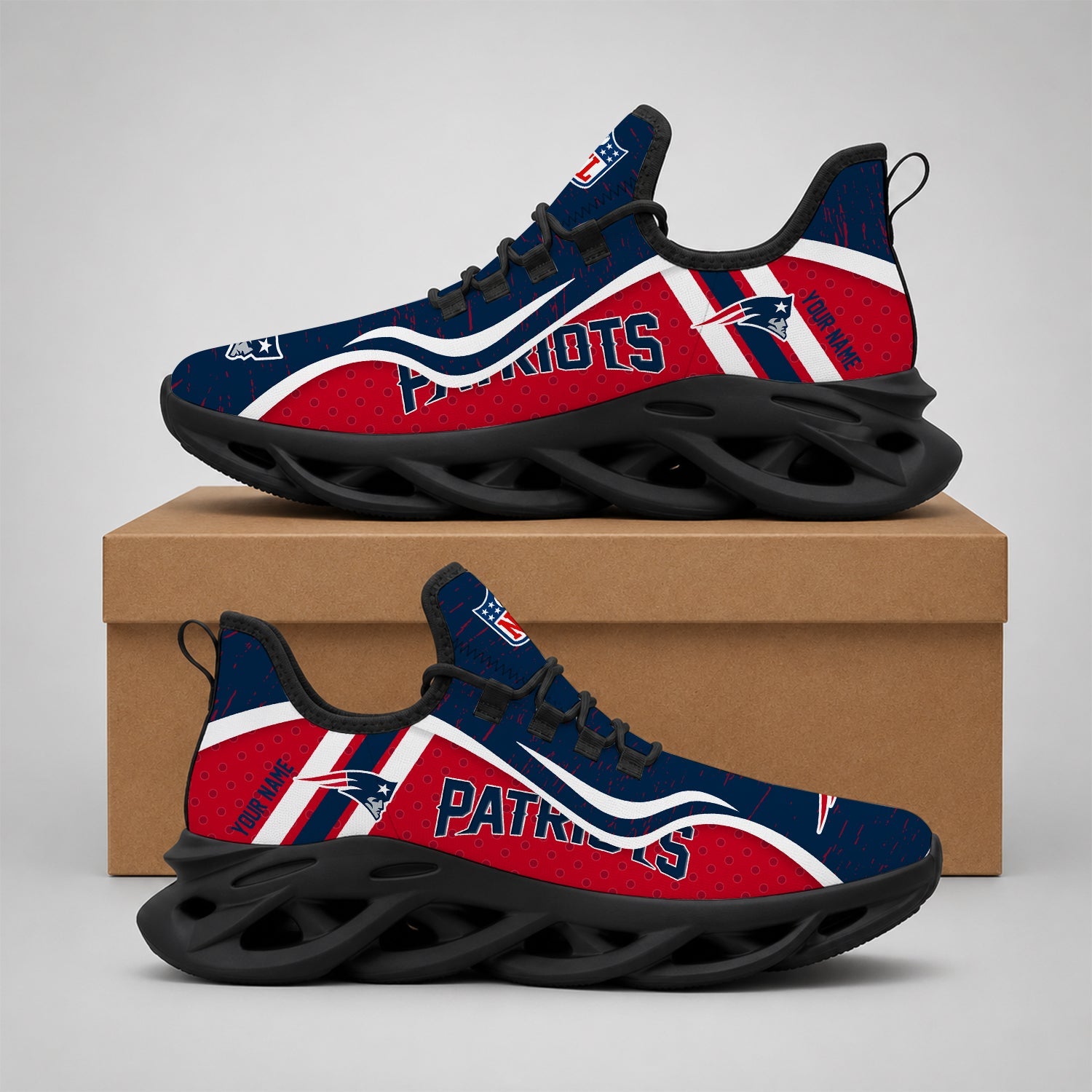 Limited Edition – Customized NFL New England Patriots Max Soul Shoes - Image 2