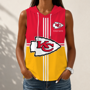 Limited Edition – Customized NFL Kansas City Chiefs Women’s Sleeveless Hooded Pocket Tank Top