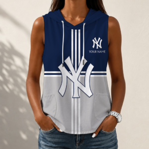 Limited Edition – Customized MLB New York Yankees Women’s Sleeveless Hooded Pocket Tank Top