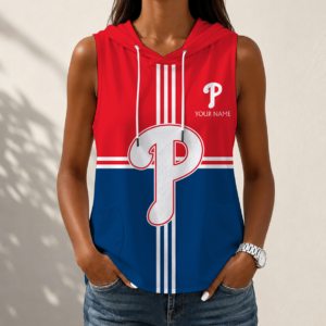 Limited Edition – Customized MLB Philadelphia Phillies Women’s Sleeveless Hooded Pocket Tank Top