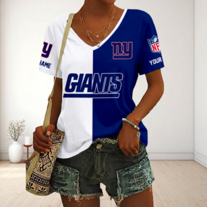 Limited Edition – Customized NFL New York Giants V-Neck Female Shirt