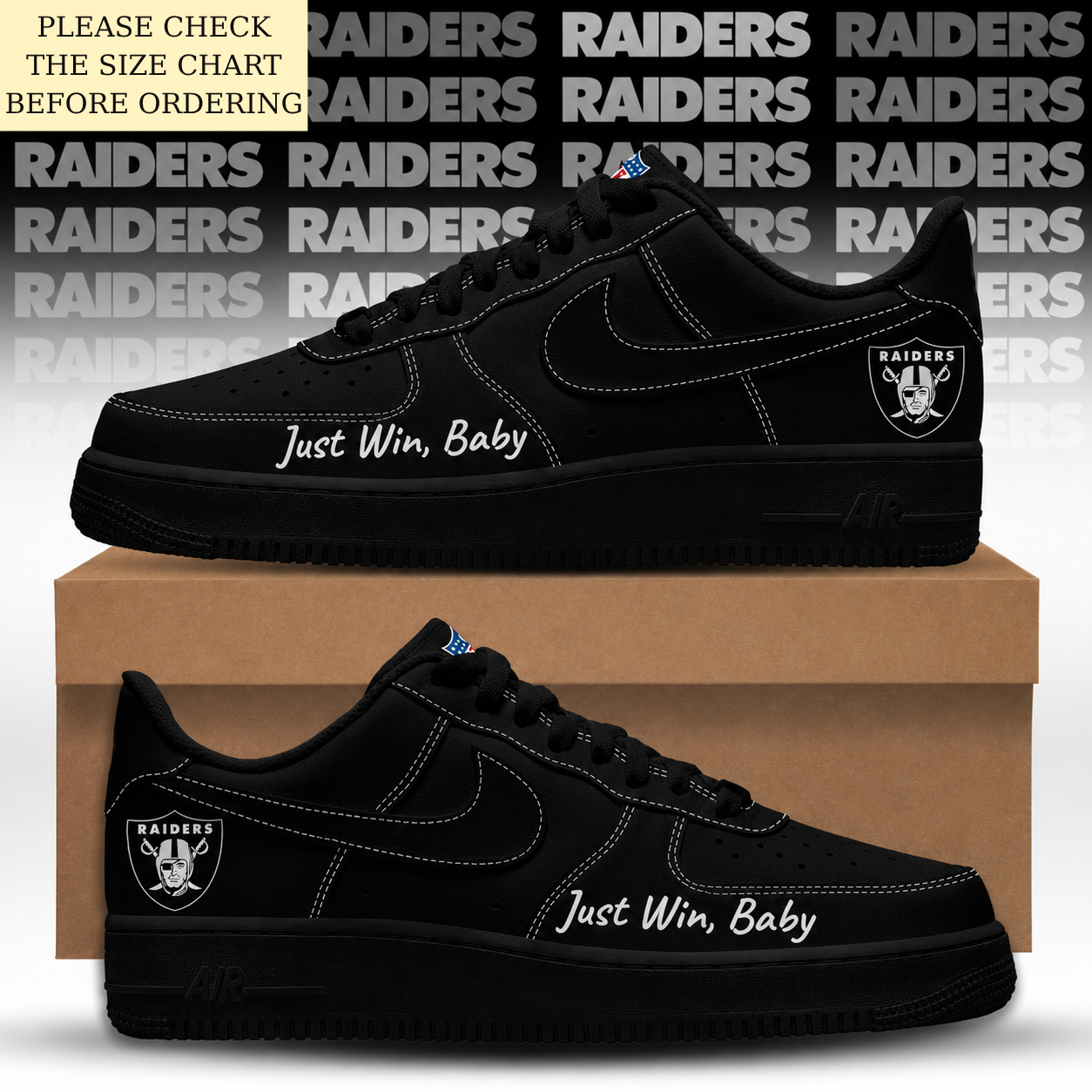 Limited Edition – Customized NFL Las Vegas Raiders Air Force 1 Shoes